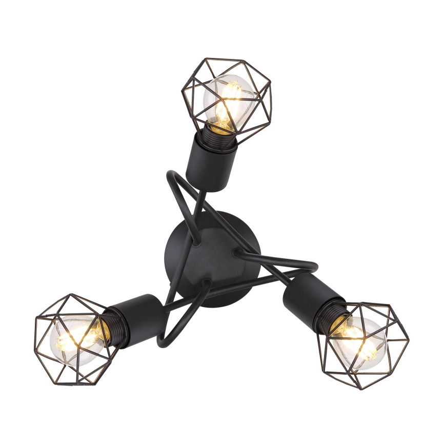 Globo - LED Bevestigde Hanglamp 3xE14/6W/230V zwart