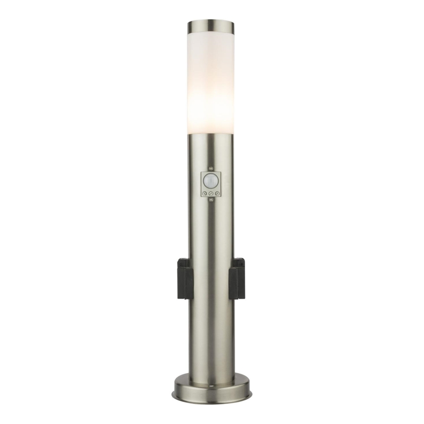 Globo - LED Buitenlamp met sensor en 2 stopcontacten LED/9W/230V 60 cm SCHUKO IP44