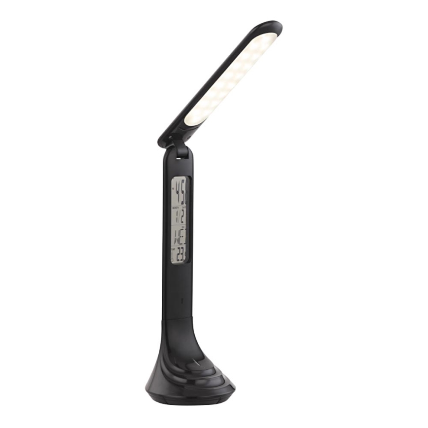 Globo - LED Dimbare Oplaadbare Bureaulamp met Display LED/4W/230V 2200 mAh Zwart