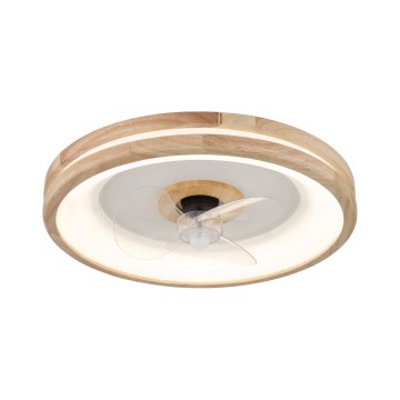 Globo - LED Dimbare plafondlamp met ventilator LED/30W/230V 2700-6500K bruin + afstandsbediening