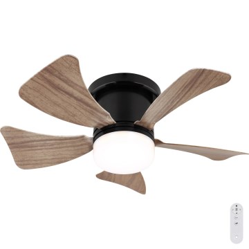 Globo - LED dimbare plafondventilator LED/10W/230V 3000-6500K bruin + afstandsbediening
