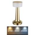 Globo - LED dimbare touch tafellamp LED/1W/3,7V 2700K/4000K/6500K 800 mAh USB goudkleurig
