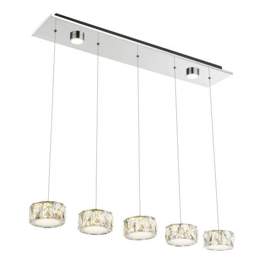 Globo - LED Hanglamp aan een koord LED/52W/230V 4000K glanzend chroom/doorzichtig