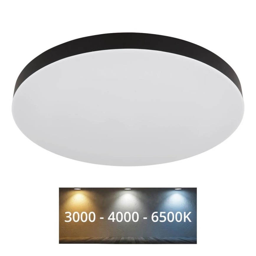 Globo - LED Plafondlamp LED/50W/230V 3000K/4000K/6500K diameter 50 cm zwart