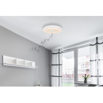 Globo - LED RGBW Dimbare badkamer lamp met een luidspreker LED/18W/230V 3000-6500K IP44 + afstandsbediening