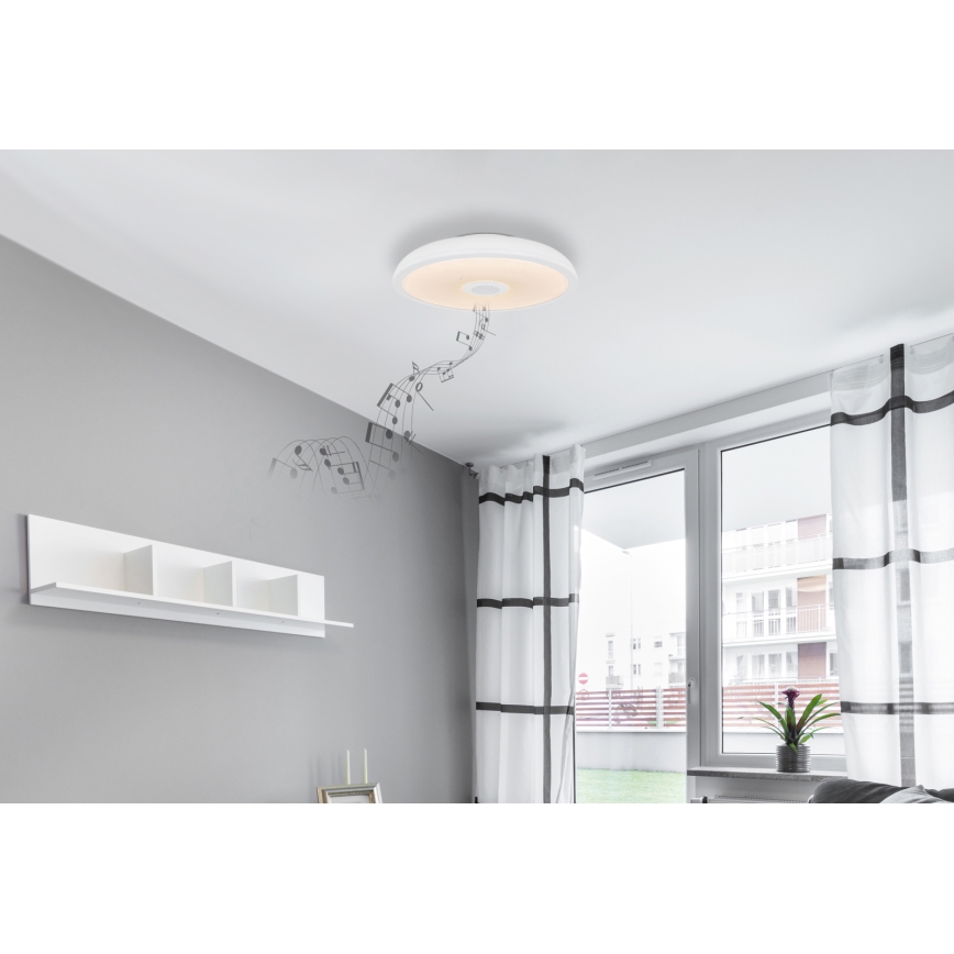 Globo - LED RGBW Dimbare badkamer lamp met een luidspreker LED/18W/230V 3000-6500K IP44 + afstandsbediening