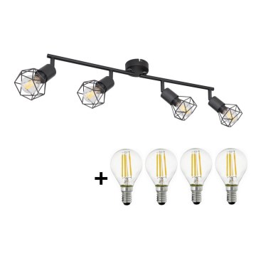 Globo - LED spot 4xE14/6W/230V zwart