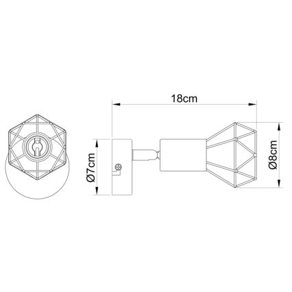 Globo - LED Wandspot 1xE14/6W/230V zwart