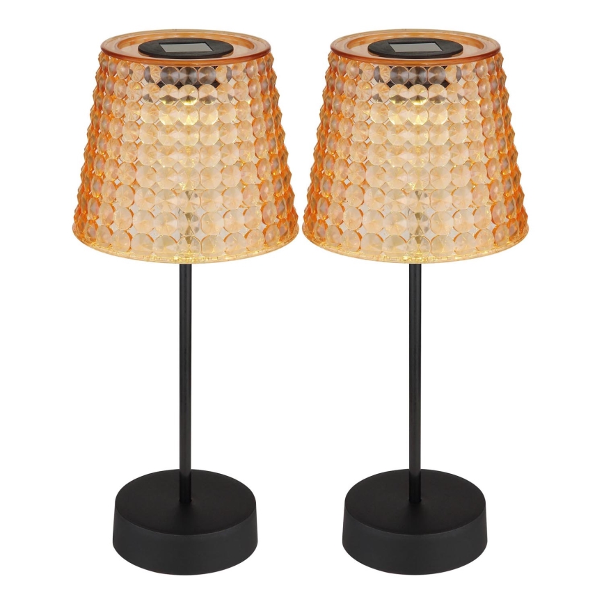 Globo - LOT 2x Éclairage solaire LED/0,06W/3V IP44 40 mAh orange