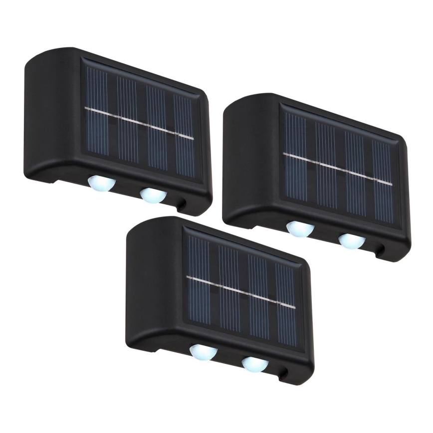 Globo - LOT 3x Éclairage solaire LED/0,8W/3V 6500K IP44 600 mAh