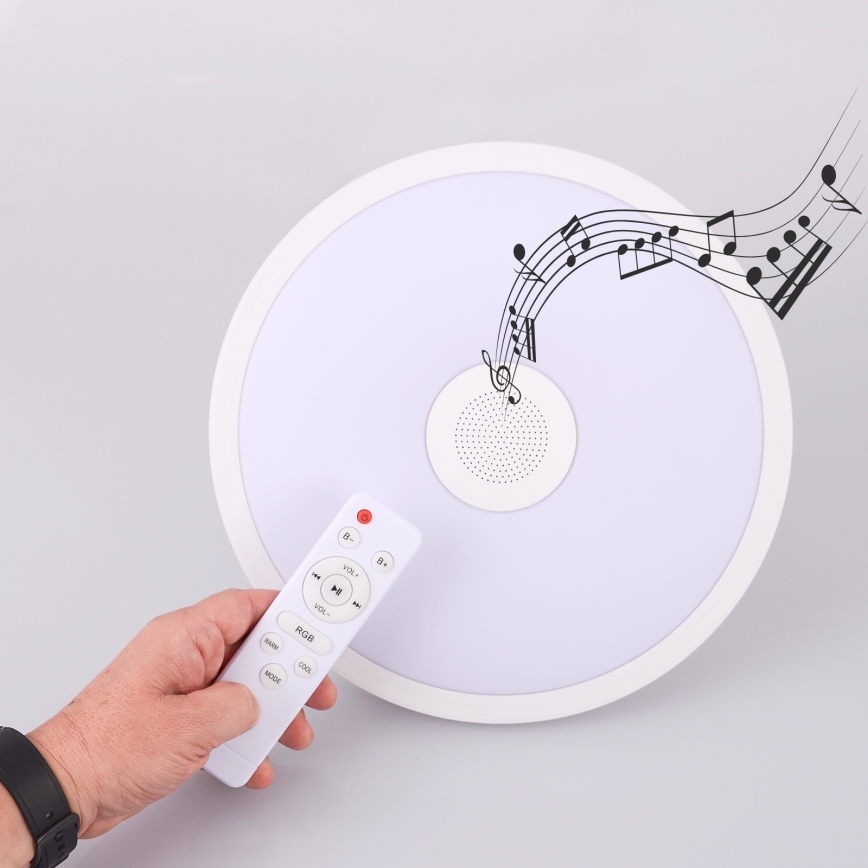 Globo - Luminaire à intensité variable RGBW salle de bain avec haut-parleur LED/18W/230V 3000-6500K IP44 + télécommande