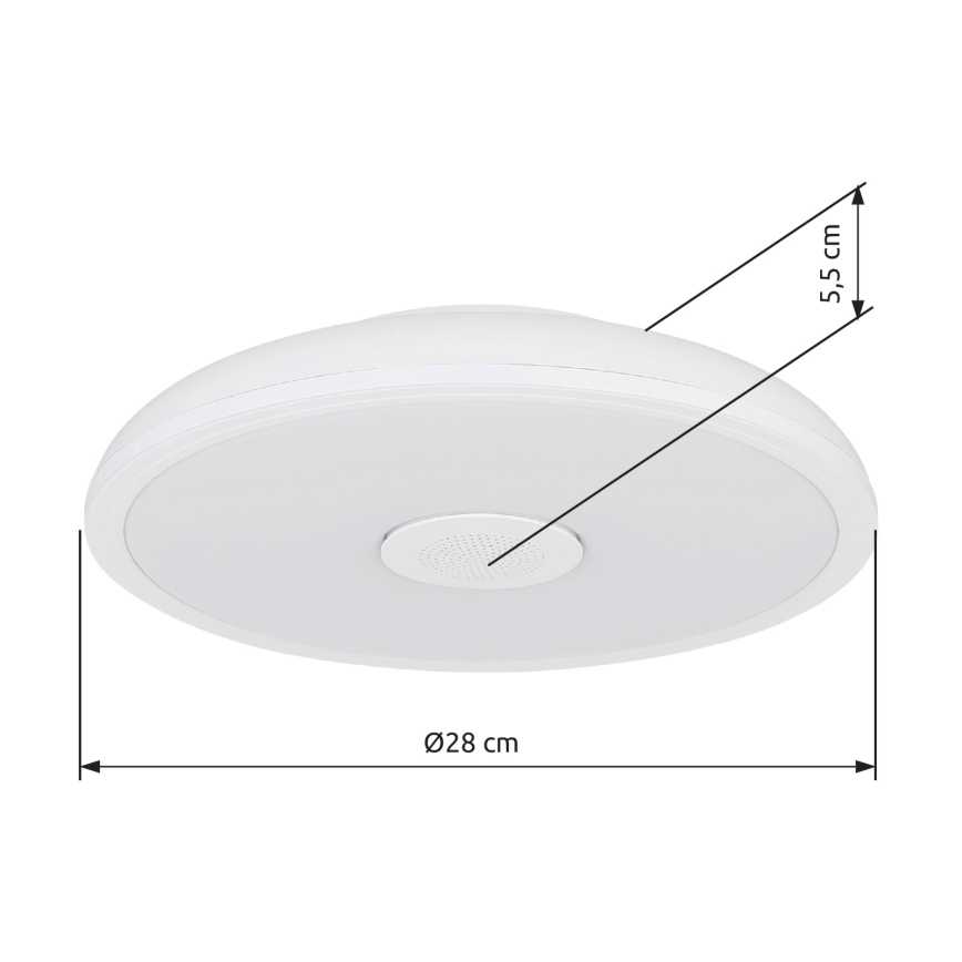 Globo - Luminaire à intensité variable RGBW salle de bain avec haut-parleur LED/18W/230V 3000-6500K IP44 + télécommande