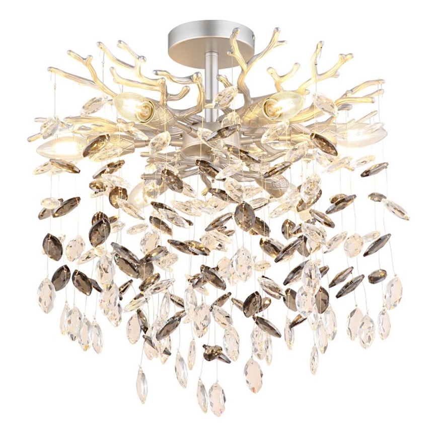 Globo - Lustre sur tige 6xE14/40W/230V argenté