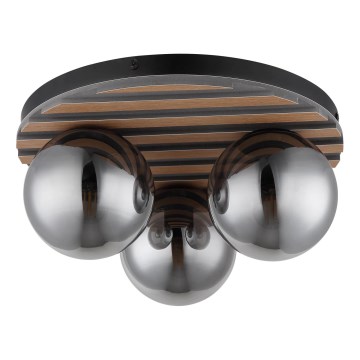 Globo - Plafonnier 3xE27/40W/230V Ø 39 cm brun/fumé