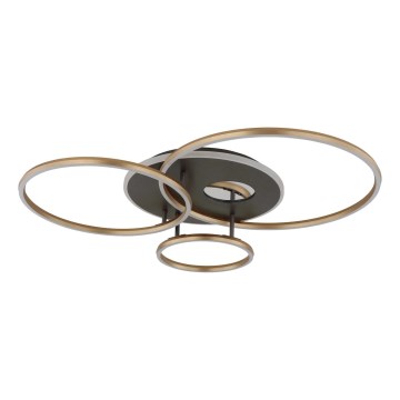 Globo - Plafonnier LED dimmable LED/54W/230V 2700-6500K 90x70 cm anthracite/doré + télécommande
