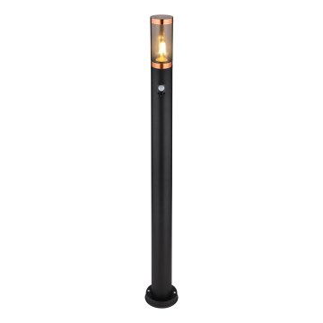 Globo - Sensorlamp voor buiten 1xE27/15W/230V IP44 110 cm zwart/koper