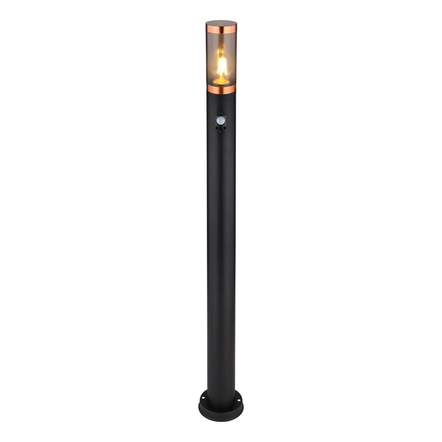Globo - Sensorlamp voor buiten 1xE27/15W/230V IP44 110 cm zwart/koper