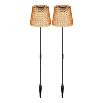 Globo - SET 2x LED Solar lamp LED/0,06W/3V IP44 oranje