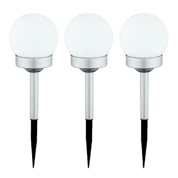 Globo - SET 3x LED Solar lamp LED/0,06W/3V 4000K diameter 10 cm IP44