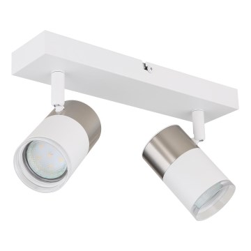 Globo - Spot 2xGU10/25W/230V blanc/chrome mat