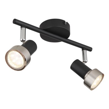 Globo - Spot  2xGU10/25W/230V noir/argent