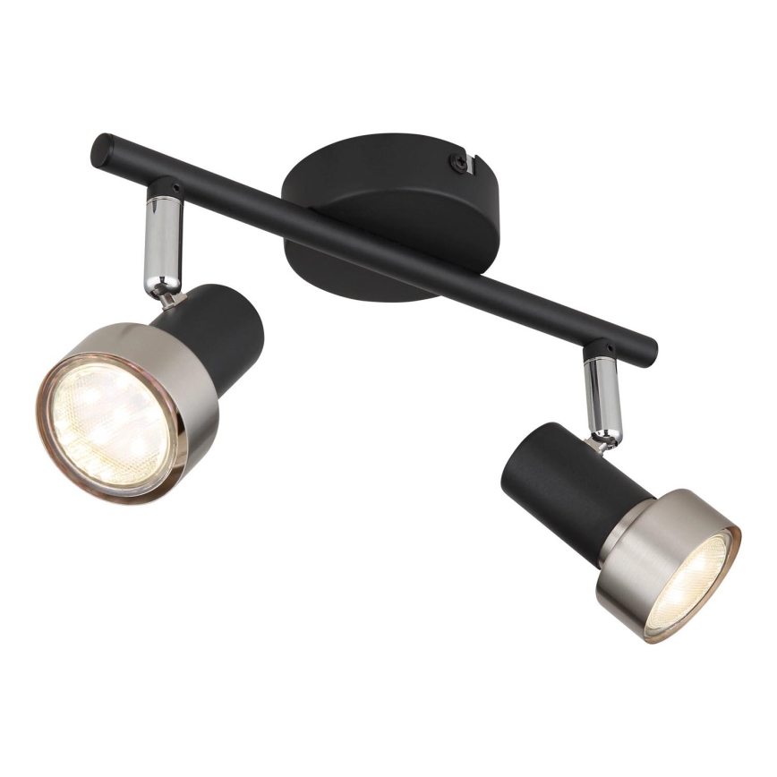 Globo - Spot  2xGU10/25W/230V noir/argent