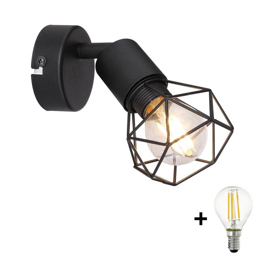 Globo - Spot mural LED 1xE14/6W/230V noir
