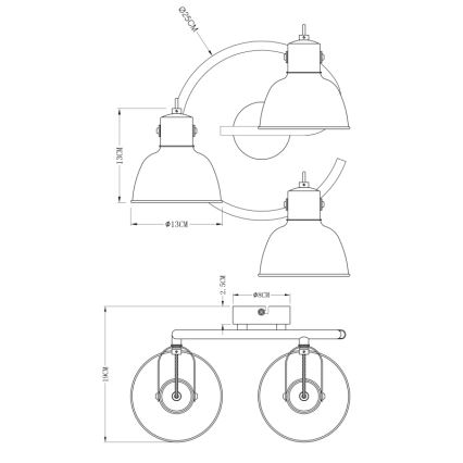 Globo - Spot Verlichting FILLO 3x E14 / 25W / 230V