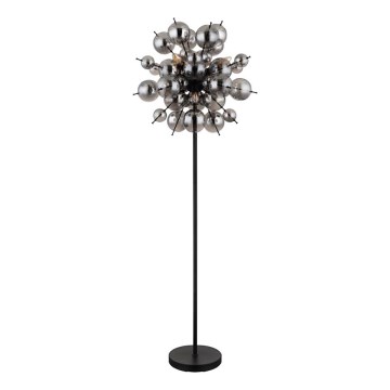 Globo - Staande lamp 6xE14/25W/230V zwart/gerookt