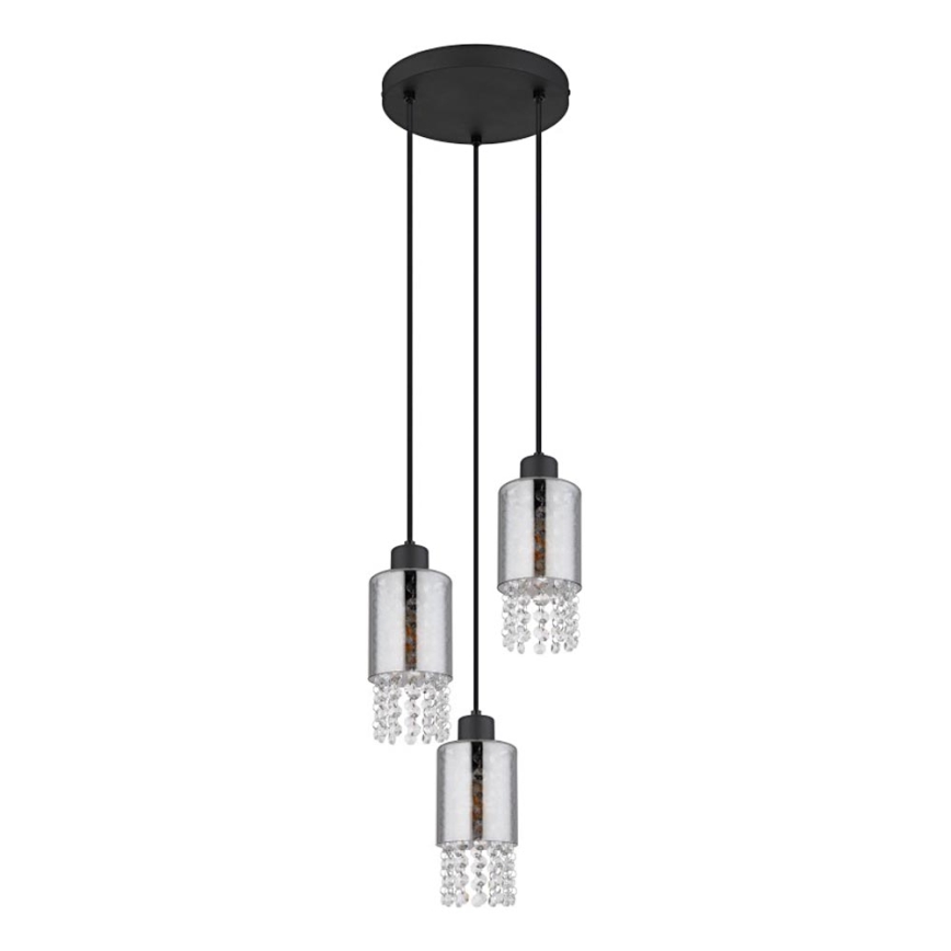 Globo - Suspension filaire 3xE27/40W/230V d. 25 cm noir