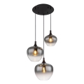 Globo - Suspension filaire 3xE27/40W/230V d. 48 cm noir