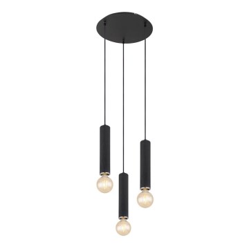 Globo - Suspension filaire 3xE27/60W/230V bois noir