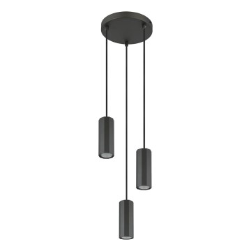Globo - Suspension filaire 3xGU10/25W/230V noir