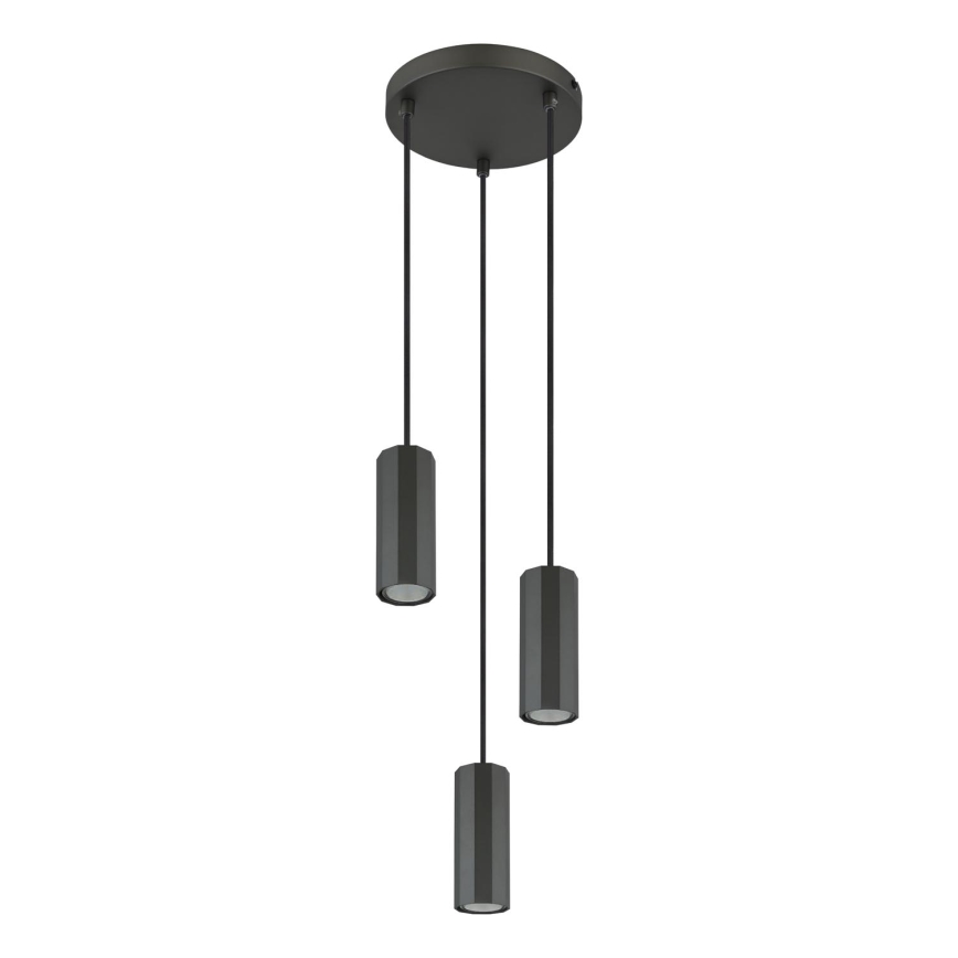 Globo - Suspension filaire 3xGU10/25W/230V noir