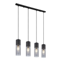 Globo - Suspension filaire 4xE27/25W/230V noir