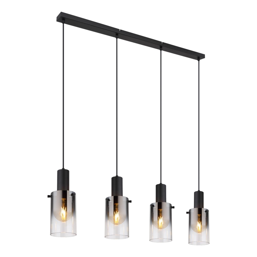 Globo - Suspension filaire 4xE27/40W/230V noir