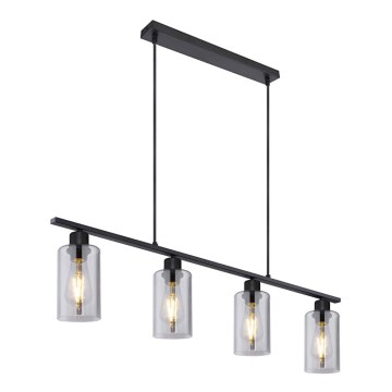Globo - Suspension filaire 4xE27/60W/230V noir