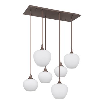 Globo - Suspension filaire 6xE27/40W/230V blanc