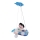 Globo - Suspension pour enfant 2xE27/40W/230V