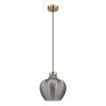 Globo - Suspension sur câble 1xE27/60W/230V Ø 22 cm fumé