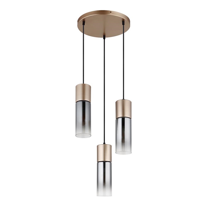Globo - Suspension sur câble 3xE27/25W/230V bronze Ø 30 cm