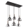 Globo - Suspension sur câble 6xE27/6W/230V noir/fumé