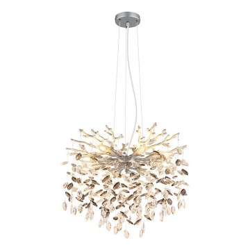 Globo - Suspension sur câble 8xE14/40W/230V argentée