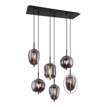 Globo - Vervangingsglas voor kroonluchter BLACKY E14, zwart, Ø 15,8 cm