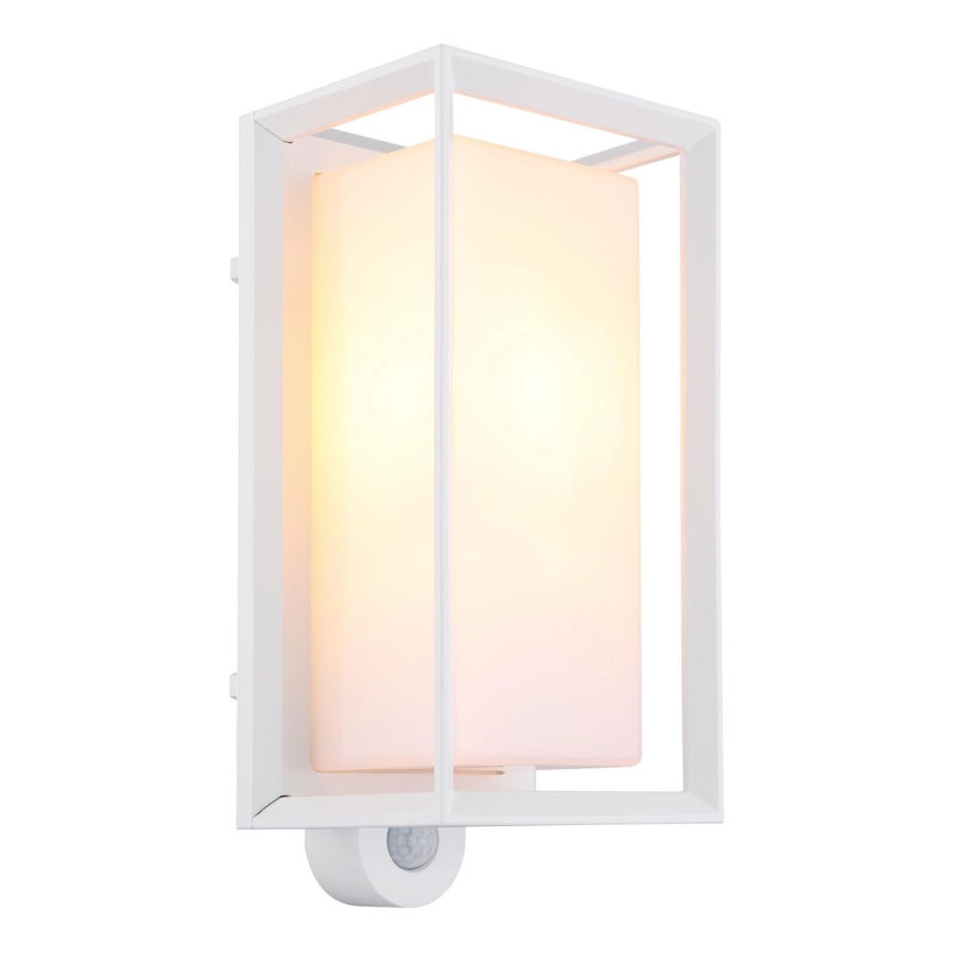 Globo - Wandlamp voor buiten met sensor 1xE27/60W/230V IP44 wit