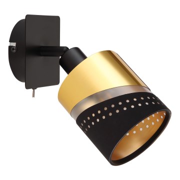 Globo - Wandspot 1xE14/25W/230V zwart/goud