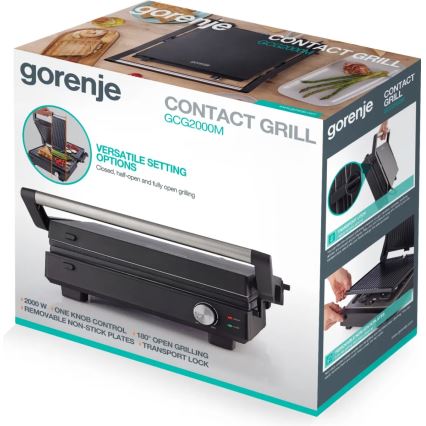 GORENJE GCG2000M - Gril de contact 1800 W / 230 V noir