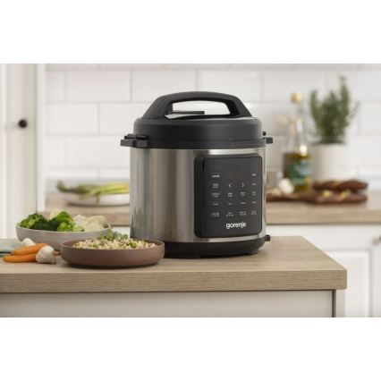 GORENJE GMC6SBK - Multicuiseur électrique multifonction 6 l 8 en 1 1000W/230V inox