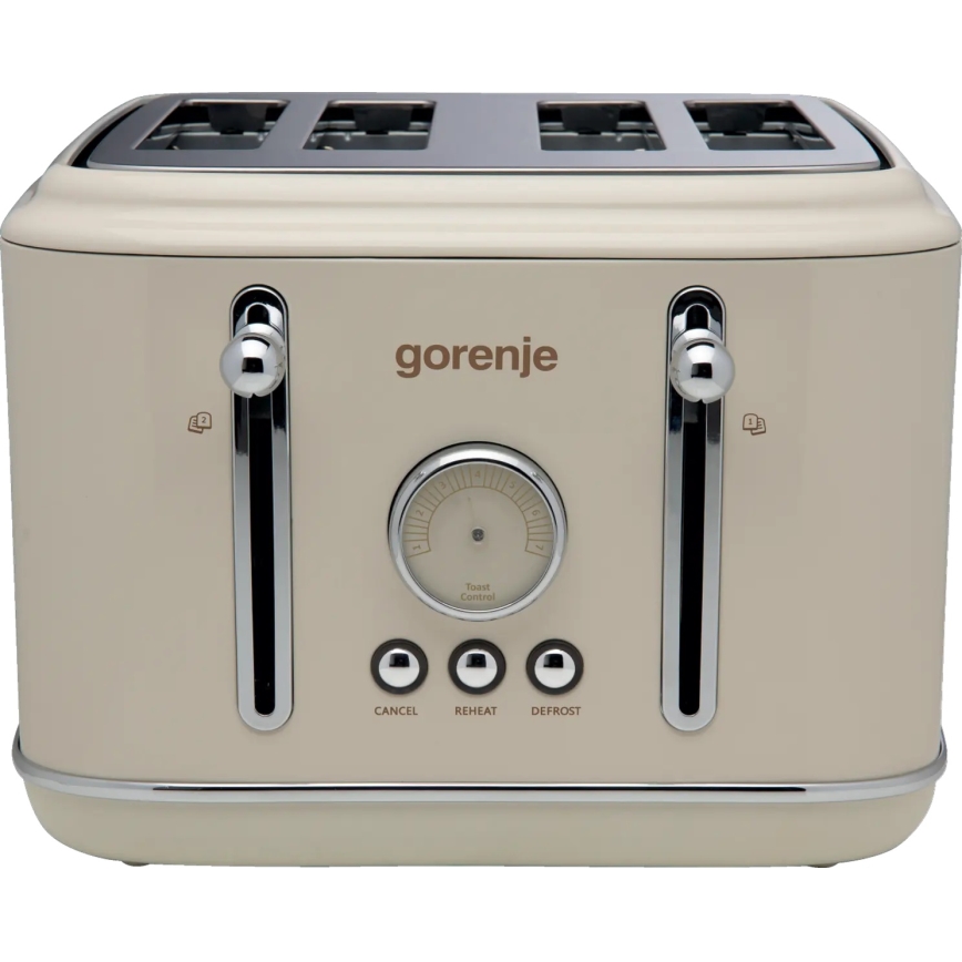 GORENJE T2300CLIN - Broodrooster met 4 sleuven, 1150W/230V, beige