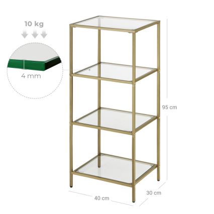 Gouden boekenkast GLASY